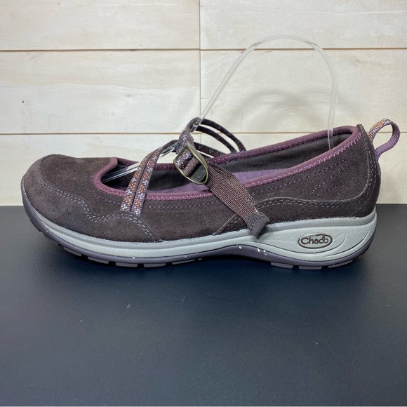 Chaco Petaluma Mary Jane Maroon Grey Women's Size 9 Shoes Leather - Picture 4 of 11